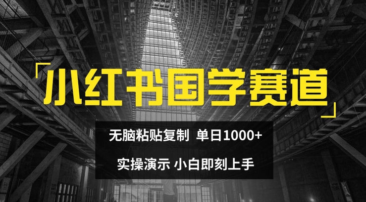 小红书的国学经典跑道，没脑子粘贴复制，单日1K，实际操作演试，新手立刻入门【揭密】-创业资源网