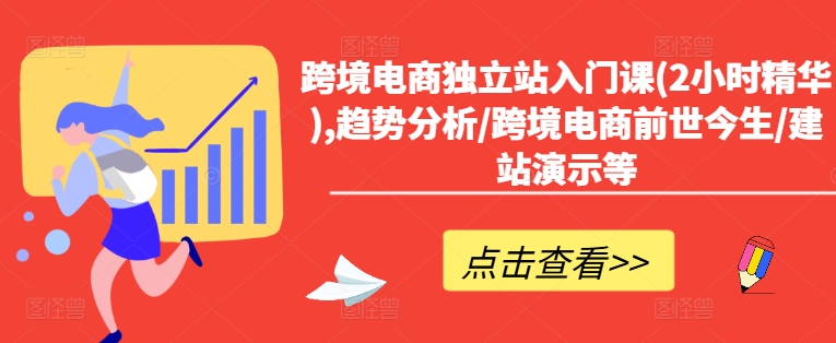 跨境电商独立站入门课(2小时精华),趋势分析/跨境电商前世今生/建站演示等-创业资源网