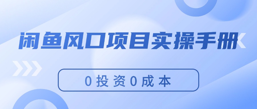 闲鱼平台蓝海项目实际操作指南，0投入0成本费，使你保证，月入了万，初学者能做-创业资源网