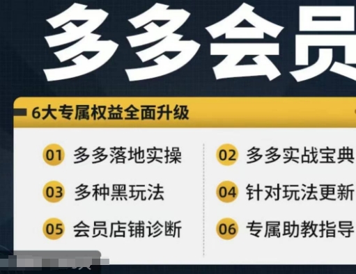 拼多多会员，拼多多平台实战演练秘笈 实战演练落地式实际操作，从初学者到高级具体内容全覆盖-创业资源网