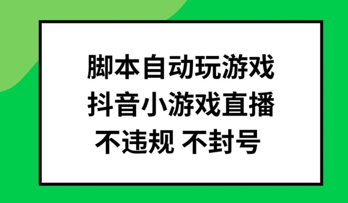 脚本制作全自动打游戏，抖音小游戏直播间，不违规防封号可大批量做【揭密】-创业资源网