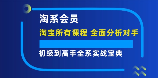 淘系会员初级到高手全系实战宝典【淘宝所有课程，全面分析对手】-创业资源网