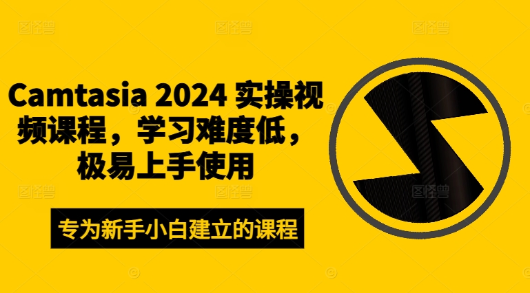 Camtasia 2024 实操视频课程，学习难度低，极易上手使用-创业资源网