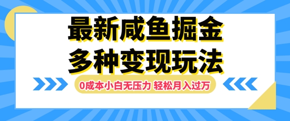 最新咸鱼掘金玩法，0成本小白无压力，多种变现方式，轻松月入过W-创业资源网