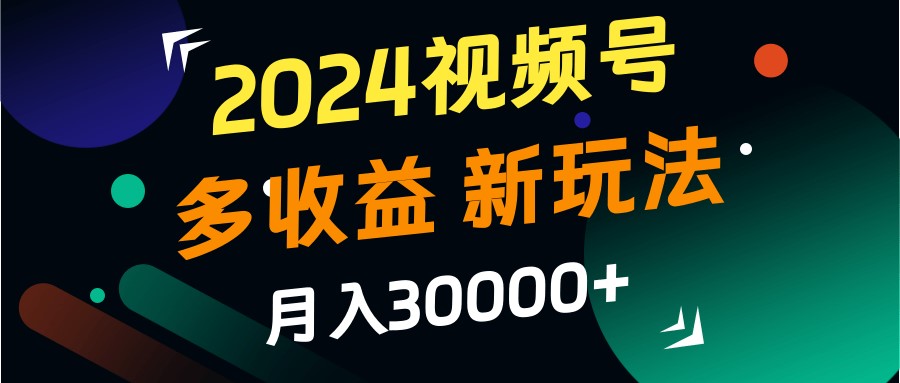 2024视频号多收益的新玩法，月入3w+，新手小白都能简单上手！-创业资源网