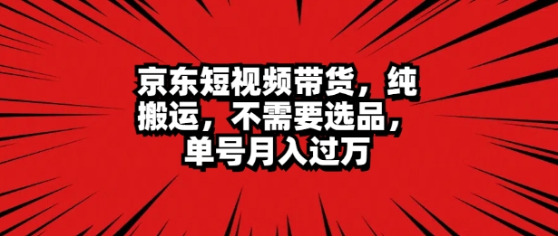 京东商城短视频达人卖货 没脑子运送 不用选款 引流矩阵实际操作 运单号一周破万-创业资源网