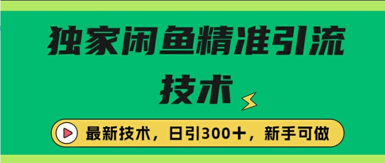 闭鱼精准引流，日引300+创业粉保姆级教程，新手可做-创业资源网