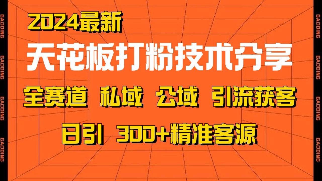 天花板打粉技术分享，野路子玩法 曝光玩法免费矩阵自热技术日引2000+精准客户-创业资源网