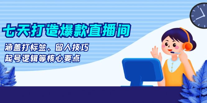 七天打造爆款直播间：涵盖打标签、留人技巧、起号逻辑等核心要点-创业资源网