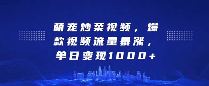 萌宝炒菜视频，爆款短视频总流量疯涨，单日转现1k-创业资源网