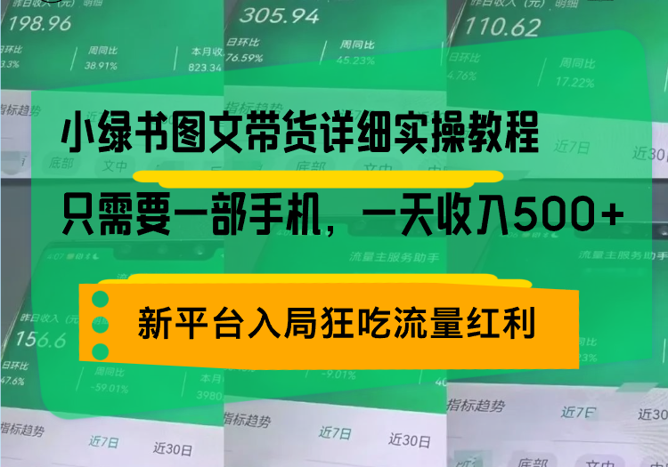 小绿书图文带货详细实操教程，只需要一部手机，一天收入500+，轻松变现-创业资源网