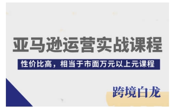 亚马逊运营实战课程，亚马逊从入门到精通，性价比高，相当于市面万元以上元课程-创业资源网