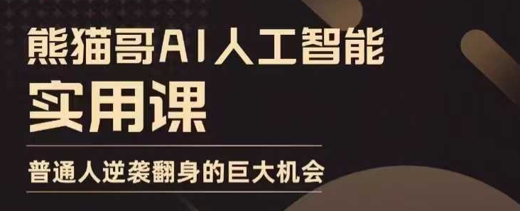 AI人工智能实用课，实在实用实战，普通人逆袭翻身的巨大机会-创业资源网