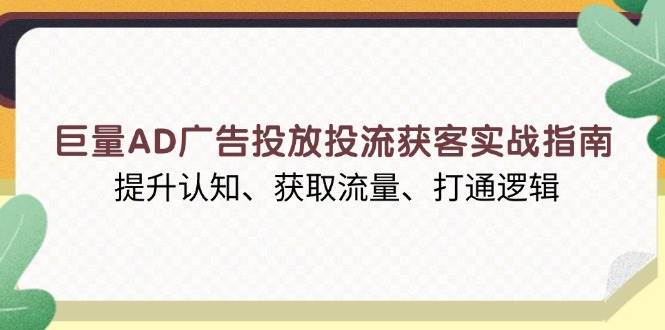 巨量AD广告投放投流获客实战指南，提升认知、获取流量、打通逻辑-创业资源网