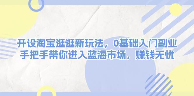 开设淘宝逛逛新玩法，0基础入门副业，手把手带你进入蓝海市场，赚钱无忧-创业资源网