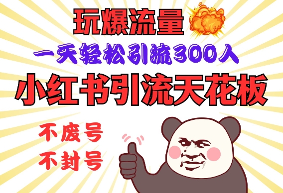 小红书引流吊顶天花板，玩爆总流量，一天轻轻松松引流方法300人，安全操作规程-创业资源网