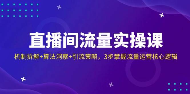 直播房间总流量实操课：体制拆卸 优化算法洞悉 引流方法对策，3步把握营销运营核心逻辑-创业资源网