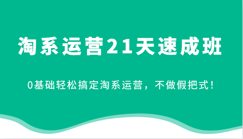 淘系运营21天速成班，0基础轻松搞定淘系运营，不做假把式！-创业资源网