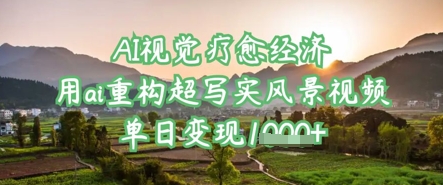 AI视觉效果治愈经济发展：用ai重新构建超写实美景视频，单日转现好几张-创业资源网