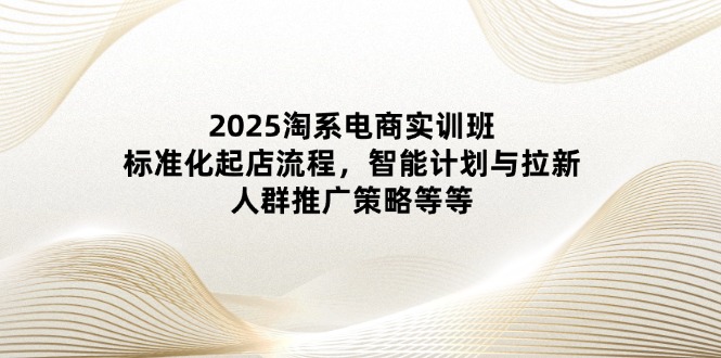 2025淘宝电子商务实培训班：规范化出单步骤，智能化计划和引流，群体营销推广策略等-创业资源网