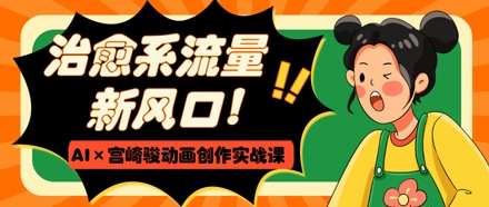 治愈系动漫总流量新蓝海，AI 宫崎骏动画写作实战演练课，从0到1推出爆款短视频-创业资源网