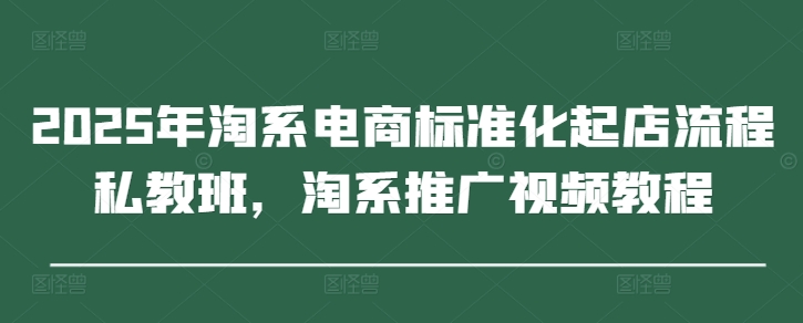 2025年淘宝电子商务规范化出单步骤私人教练班，淘宝营销推广视频教学-创业资源网