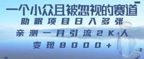 一个被严重低估的赛道，卖助睡眠实例教程日入三位数之上-创业资源网