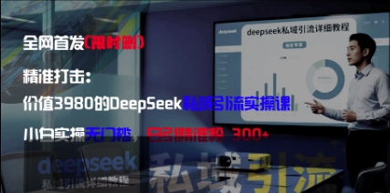 精确化：使用价值3980的DeepSeek私域引流实操课，新手实际操作零门槛，日引精准粉300-创业资源网
