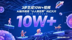 3步形成10W 短视频，AI制做外部经济“平凡人全球”科幻片，一条条万赞，1条著作增粉2.3W-创业资源网