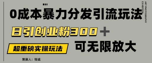 使用价值5980的0成本费暴力行为引流方法游戏玩法，日引自主创业粉300 ，可放大化-创业资源网