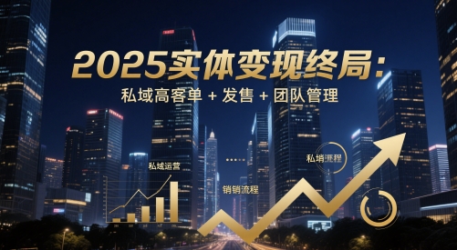 2025实体线转现终结：公域高客单 开售 团队协作-创业资源网