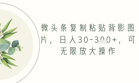 头条拷贝背影图片，日入30-3张 ，可放大化实际操作-创业资源网