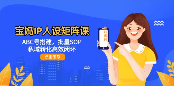 宝妈妈IP人物关系引流矩阵课：ABC号构建，大批量SOP，私域转化高效率闭环控制-创业资源网