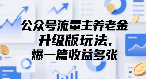 微信公众号微信流量主养老保险金全新升级游戏玩法，爆一篇盈利好几张-创业资源网