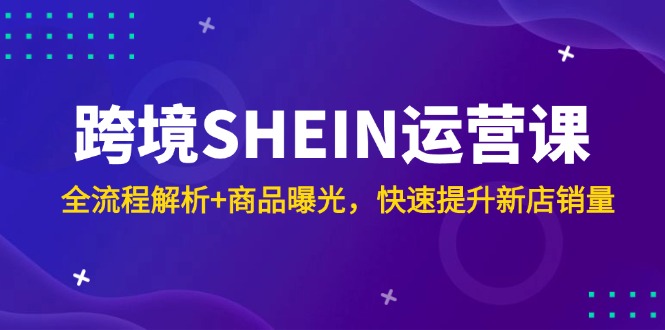 跨境电商SHEIN运营课，全过程分析 产品曝出，快速升级新店开业销售量-创业资源网