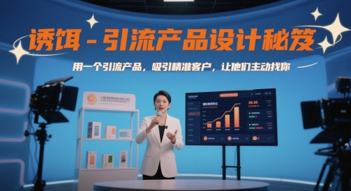 鱼饵-引流产品设计方案秘籍，用一个引流产品，吸引住潜在客户，让她们主动找你-创业资源网