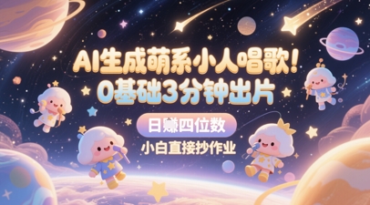 AI形成呆萌奸险小人喝歌，0基本3min出菲林，28个作品增粉8.9W，一条最大19W赞，日入四位数，新手立即写作业-创业资源网