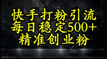 快手视频精确式磨粉引流方法，每日平稳500 精确自主创业粉-创业资源网