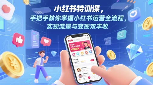 小红书的训练课，教你如何把握小红书运营全过程，完成流量和转现双收-创业资源网