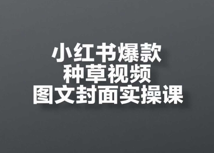 小红书爆款种草视频图文并茂封面图实操课，开实体店、选款、引流方法、转现全过程-创业资源网
