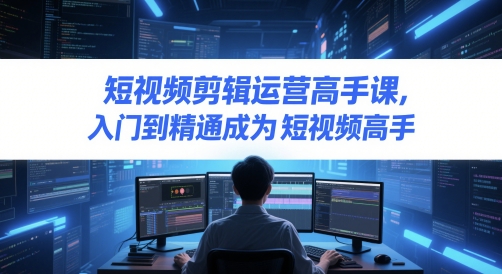 短视频剪辑运营高手课，入门到精通变成短视频高手-创业资源网