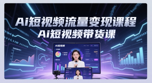Ai自媒体流量转现课程内容，Ai短视频卖货课-创业资源网