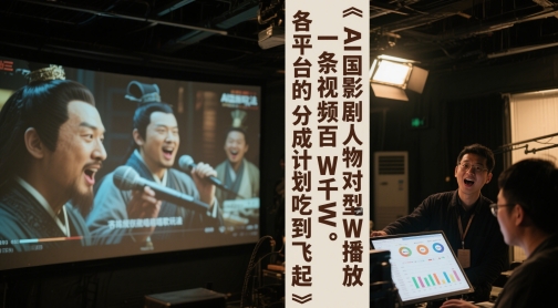 AI三国影视作品角色对口型唱歌游戏玩法，一条视频百W千W播放视频，各平台的分为方案吃到飞起-创业资源网
