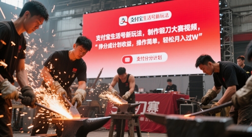 支付宝生活号新模式，制做锻刀大赛短视频，挣分为方案盈利，使用方便，轻轻松松月入了W-创业资源网
