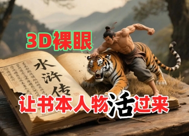 书籍角色裸视3D视频播放，新的玩法，流量超猛，家庭保姆级实例教程-创业资源网