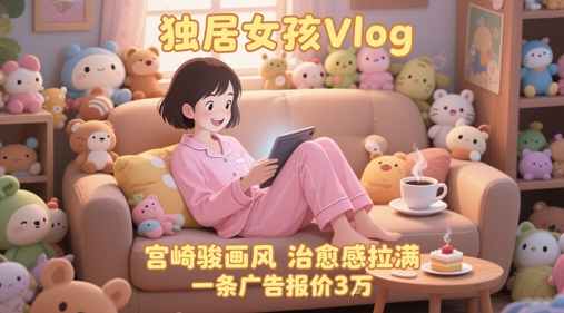单独账户增粉71W！用AI制做独居女孩Vlog，宫崎骏动漫风格，痊愈感打满，一条广告价格3W-创业资源网