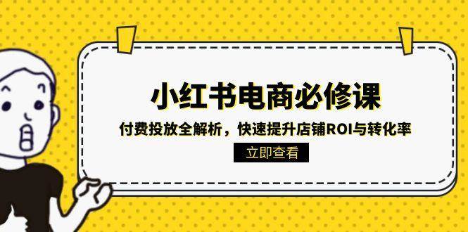 小红书电商必修课：付费投放全解析，快速提升店铺ROI与转化率-创业资源网