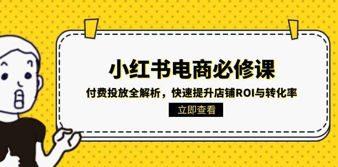 小红书电商必修课：付费投放全解析，快速提升店铺ROI与转化率-创业资源网