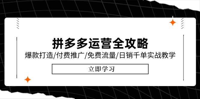 拼多多运营全攻略，爆款打造/付费推广/免费流量/日销千单实战教学/6月更新-创业资源网