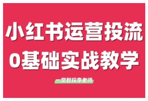 小红书运营投流，小红书广告投放从0到1的实战课，学完即可开始投放-创业资源网